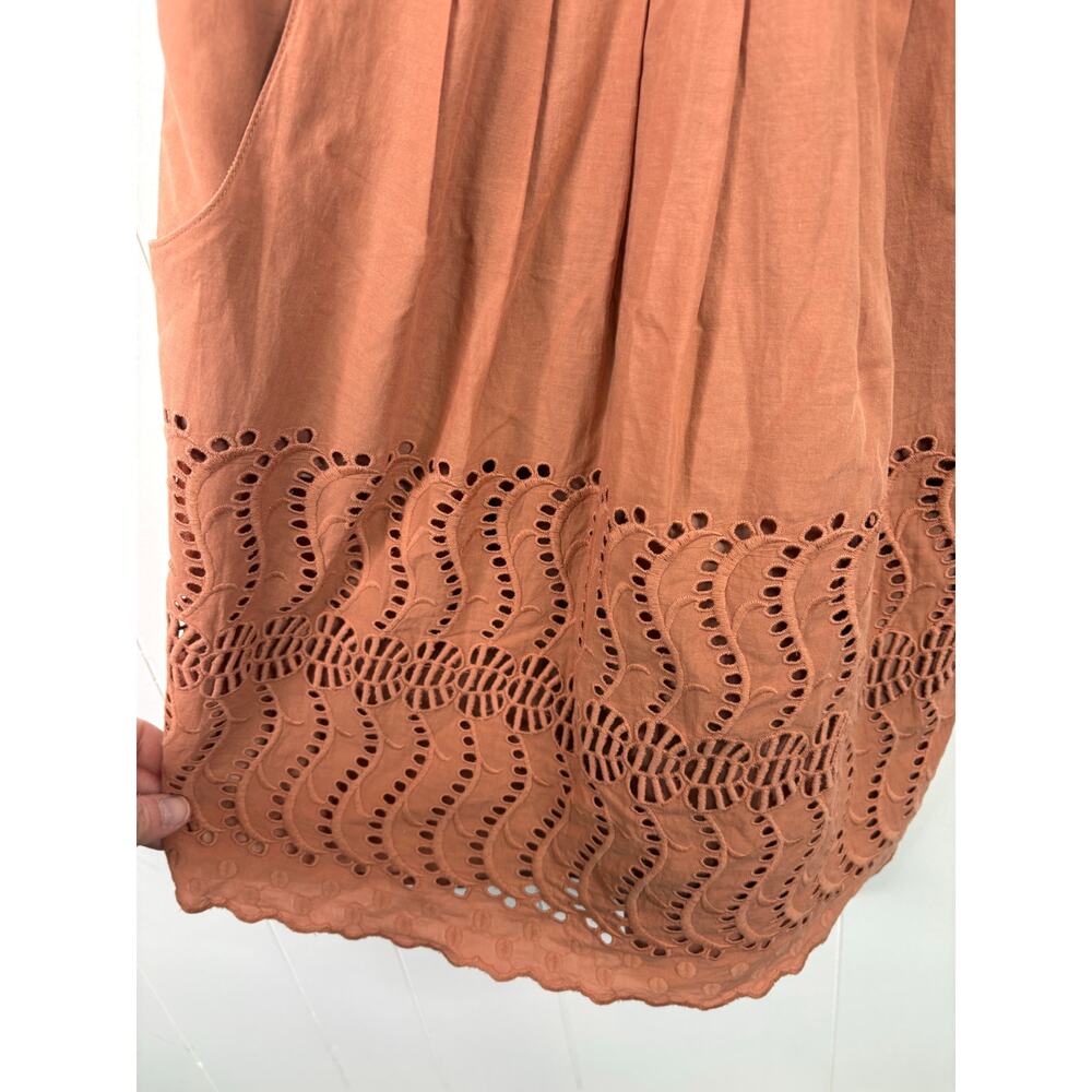 ❣️5/$25 J.Crew Delaney Peach Eyelet Mini Dress Size 00 Sleeveless Coquette - Picture 4 of 8